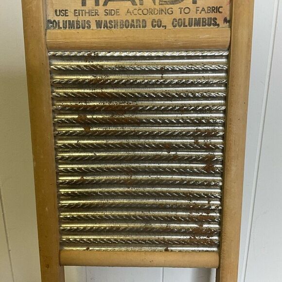 Vintage Dubl Handi 8-5/8in. x18in Metal Scrub Washboard Columbus Washboard - Picture 6 of 6